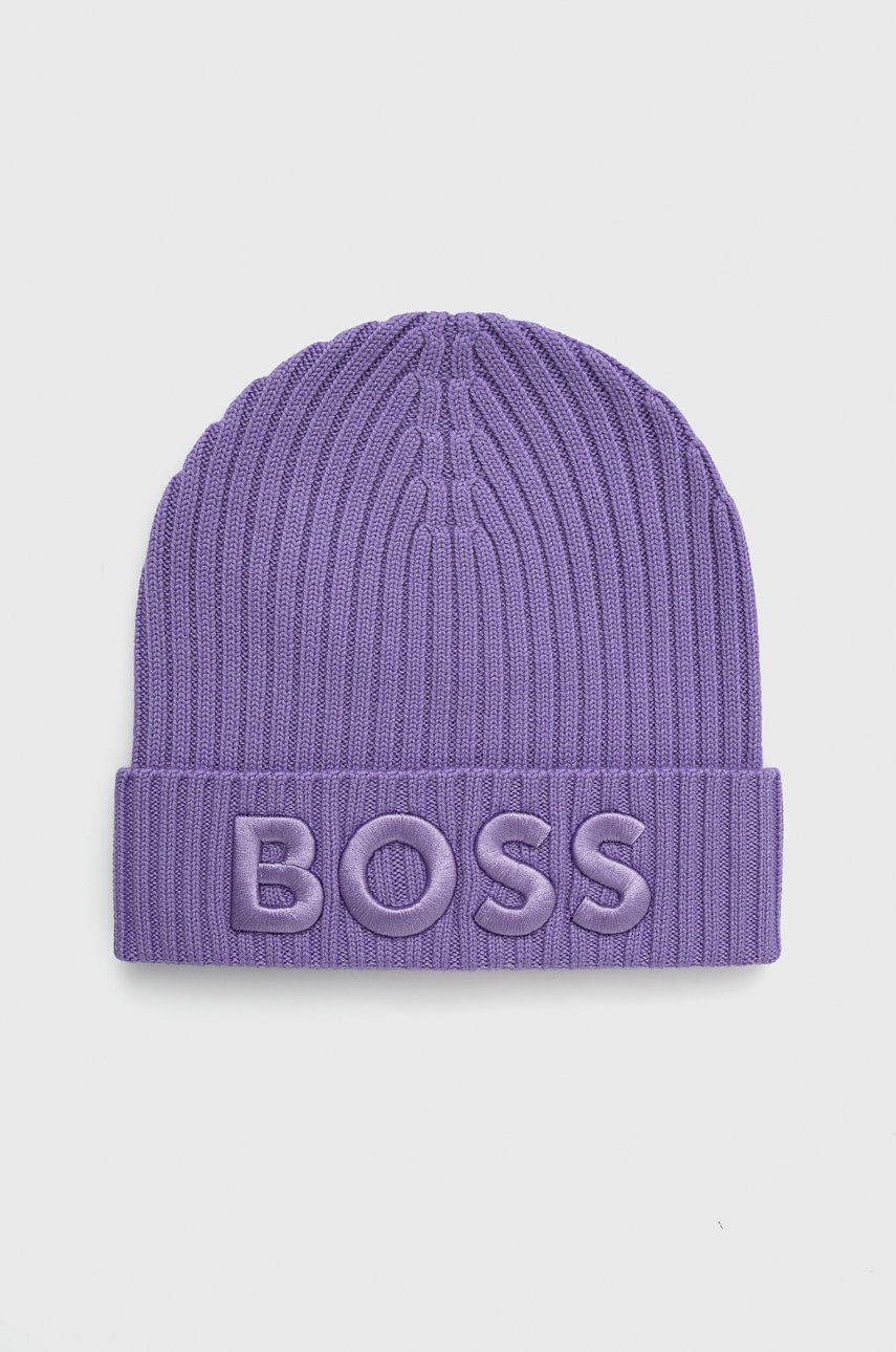 Boss caciula de lana culoarea violet, de lana