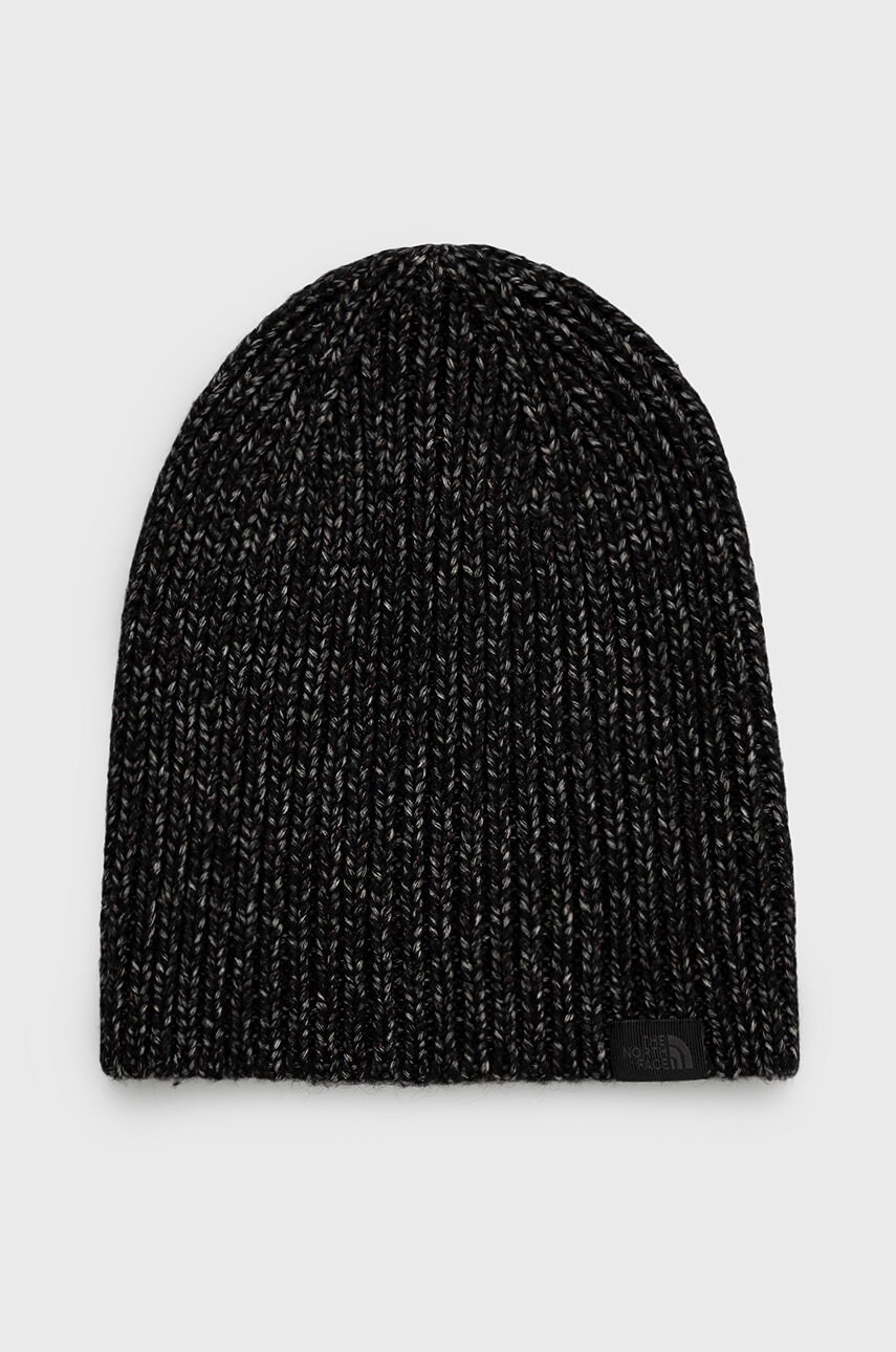 The north face caciula din amestec de lana culoarea negru, din tricot gros