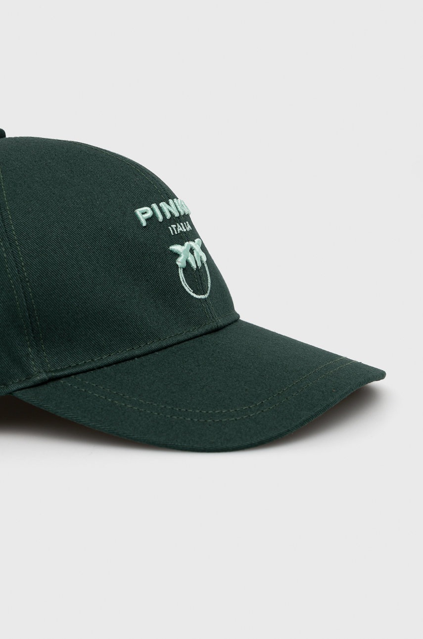 

Хлопковая кепка Pinko цвет зелёный с аппликацией