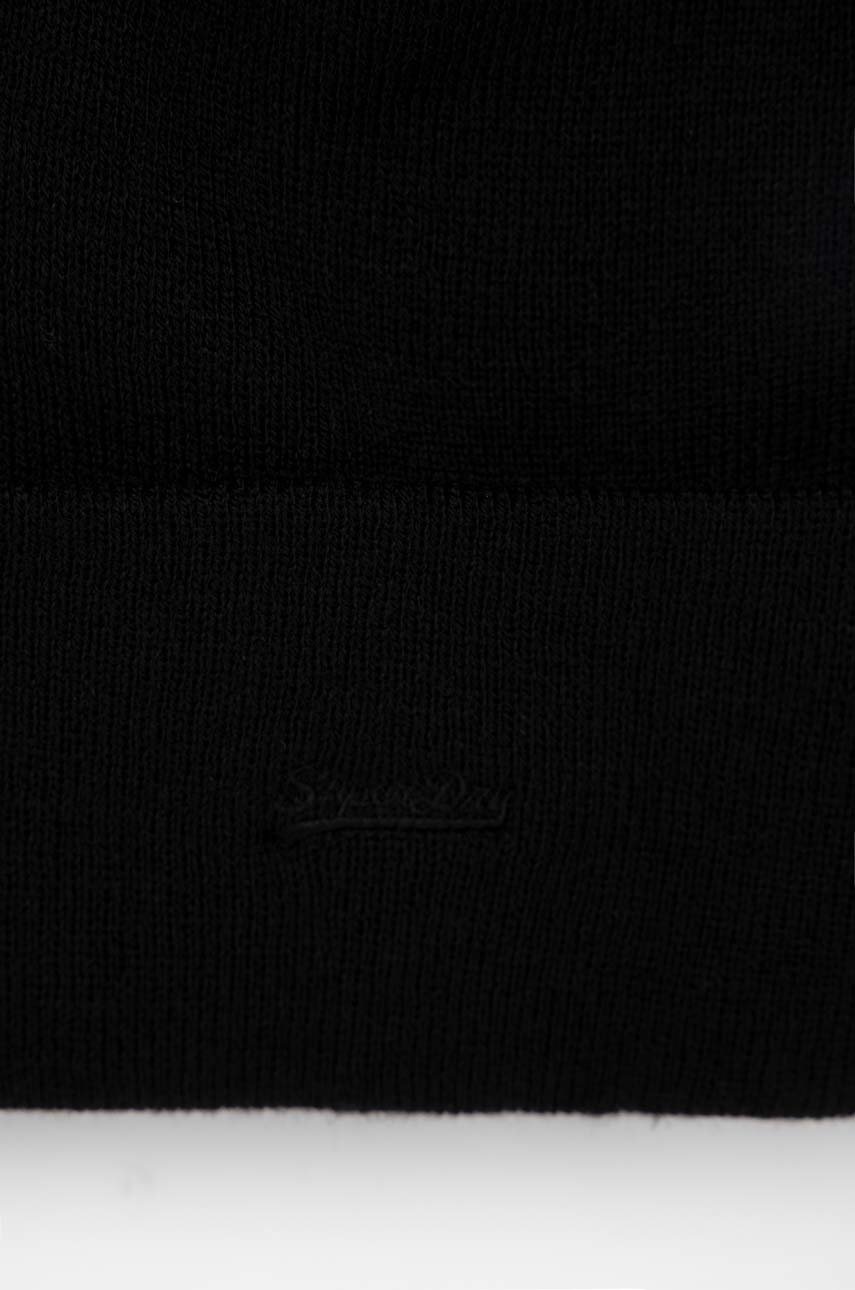 

Шапка Superdry колір чорний з товстого трикотажу