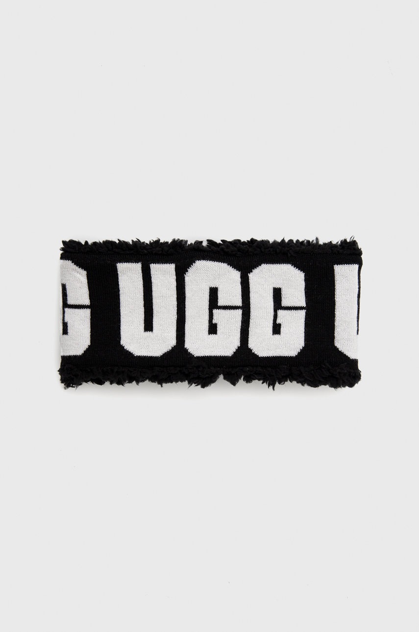 

Лента за глава с вълна UGG в черно, Черен