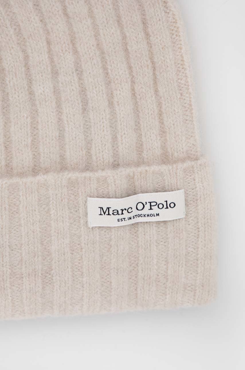 

Шерстяная шапка Marc O'Polo цвет бежевый шерсть