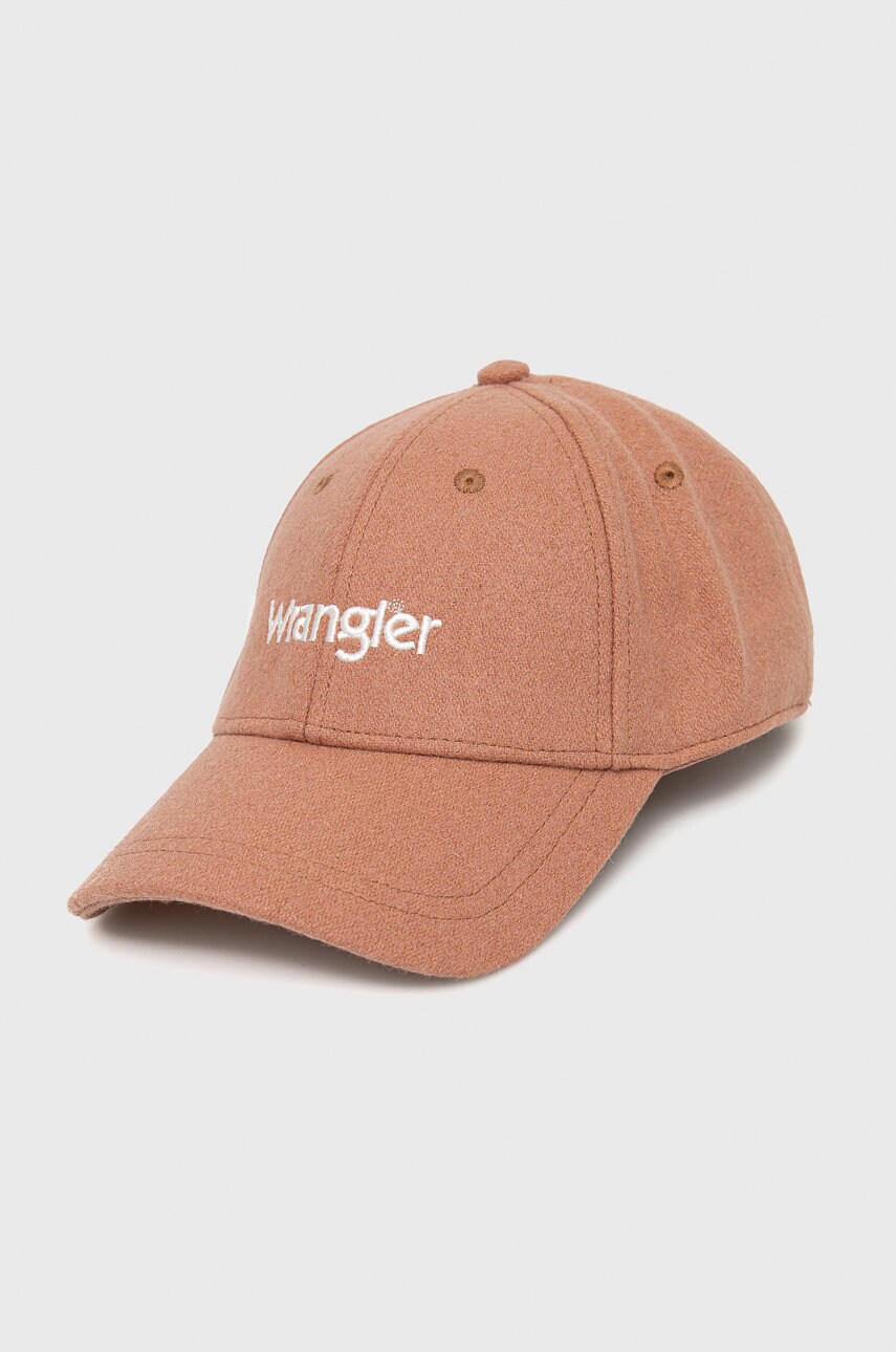

Вълнена шапка Wrangler в оранжево с апликация, Оранжев