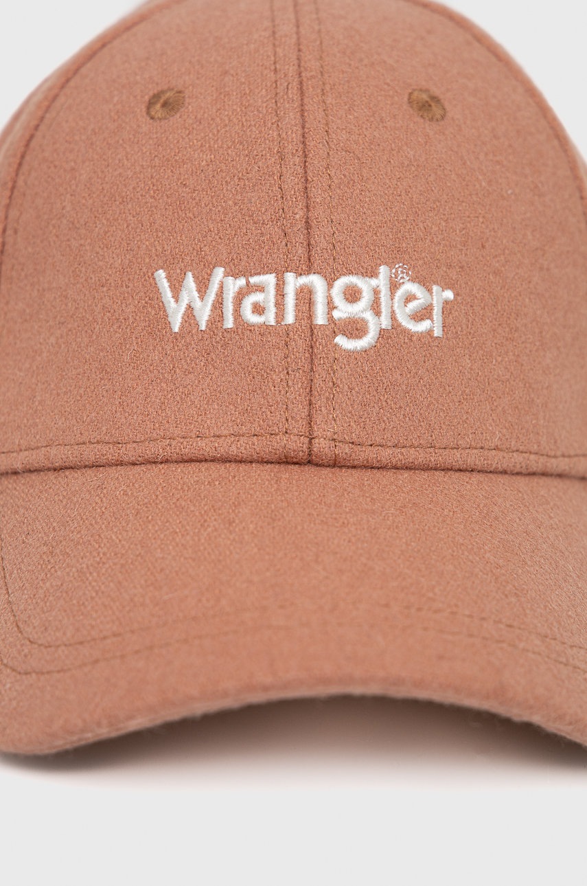 

Вовняна шапка Wrangler колір помаранчевий з аплікацією