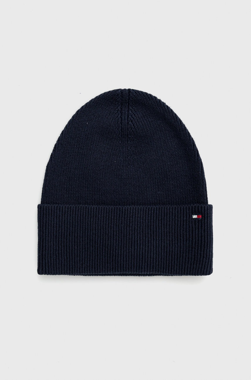 

Шапка Tommy Hilfiger в тъмносиньо с фина плетка, Тъмносин