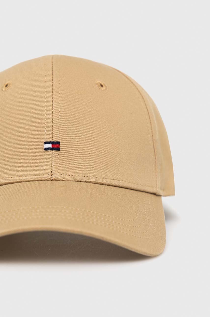 

Бавовняна бейсболка Tommy Hilfiger колір бежевий однотонна