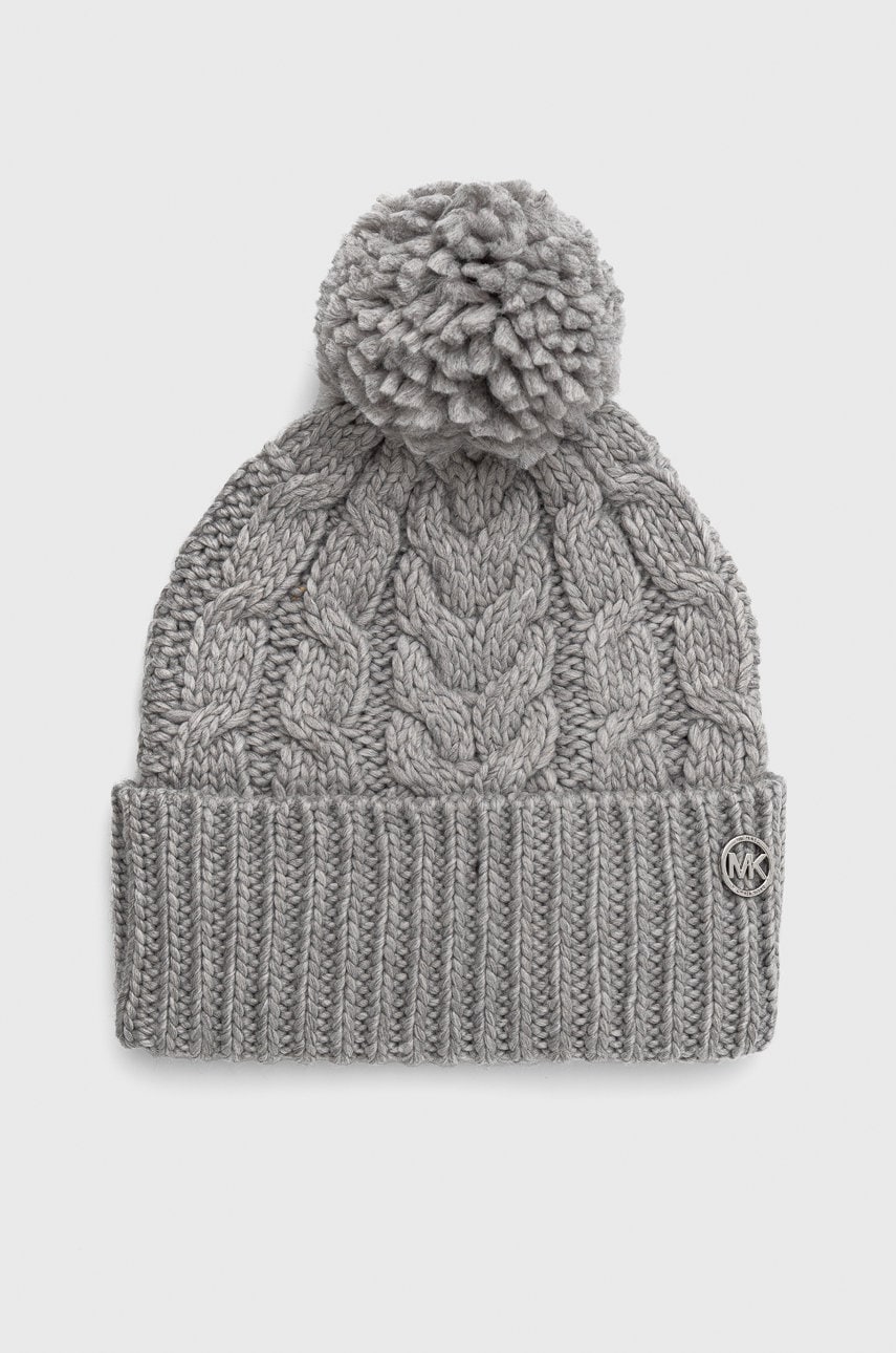 Michael kors caciula culoarea gri, din tricot gros