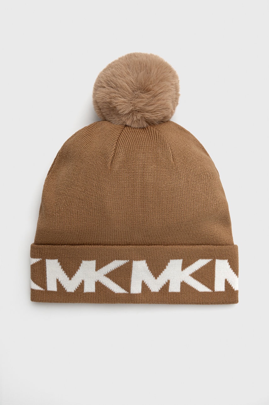 Michael kors caciula culoarea bej, din tesatura neteda