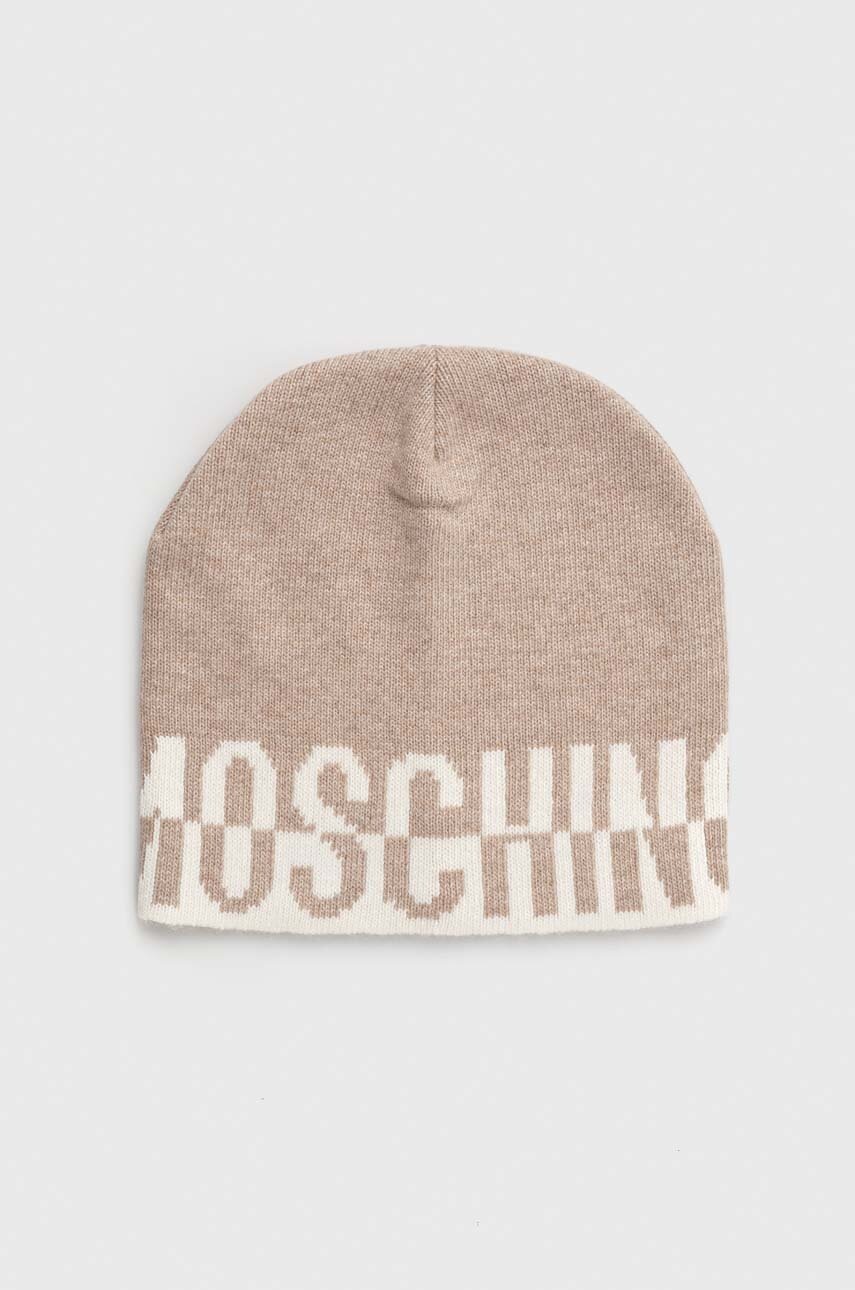 

Шапка с вълна Moschino в бежово, Бежов