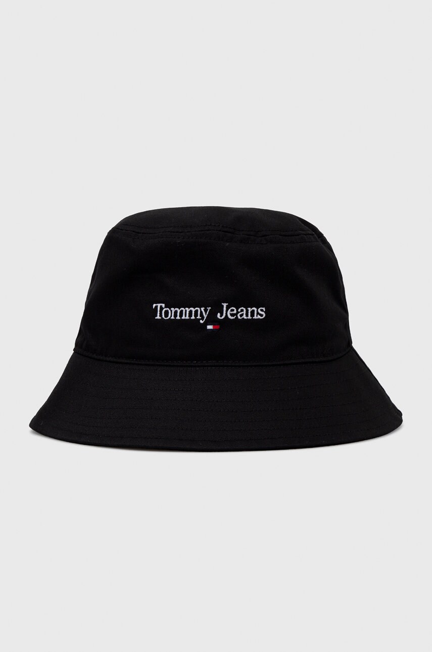Tommy jeans palarie din bumbac culoarea negru, bumbac