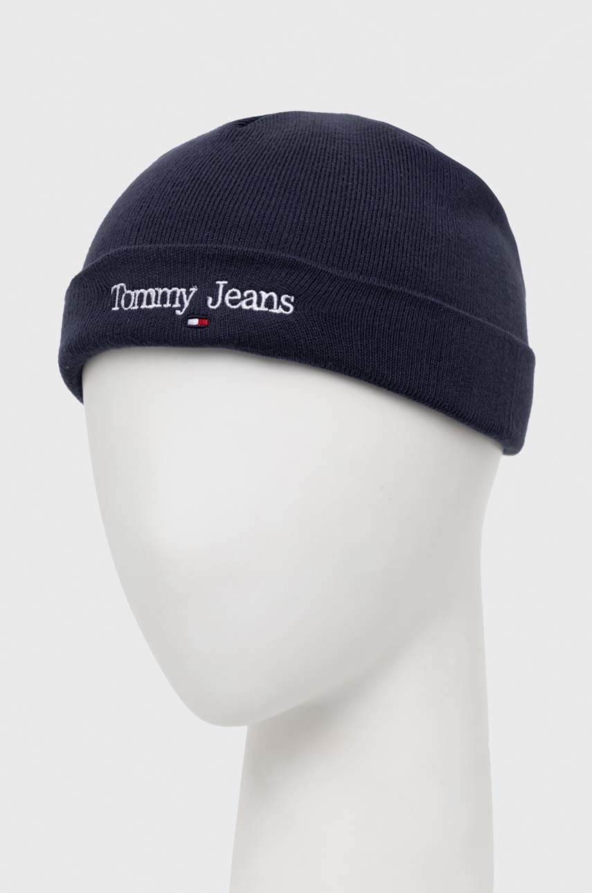 

Шапка Tommy Jeans колір синій з товстого трикотажу