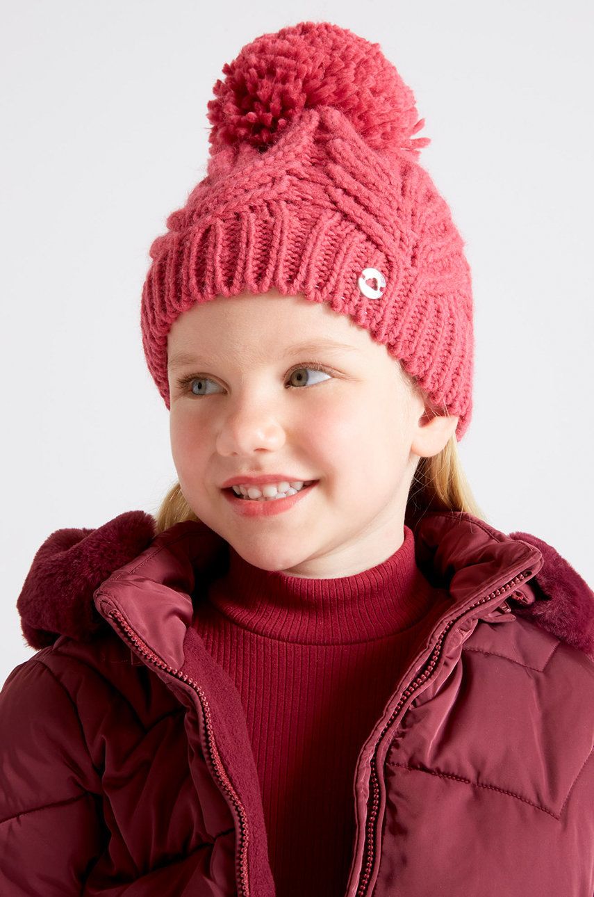 Mayoral czapka dziecięca kolor różowy z domieszką wełny