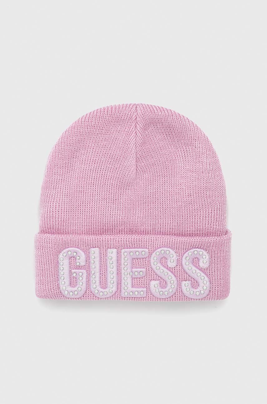 

Бебешка шапка Guess в розово, Розов