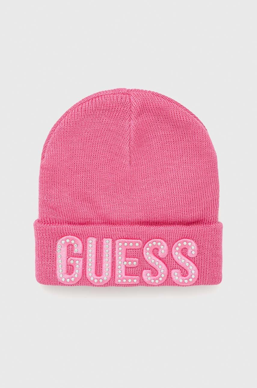 

Бебешка шапка Guess в розово, Розов