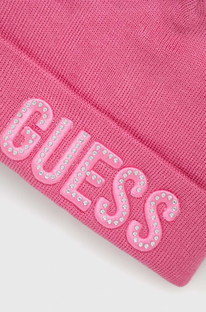

Детская шапка Guess цвет розовый