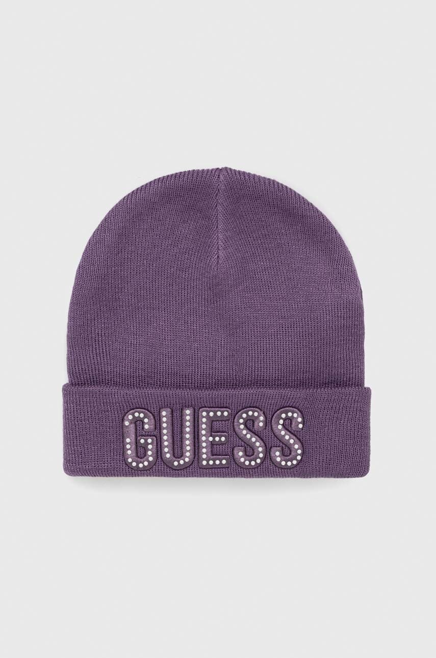 

Дитяча шапка Guess колір фіолетовий