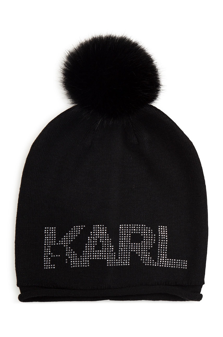 

Детская шапка с примесью шерсти Karl Lagerfeld цвет чёрный