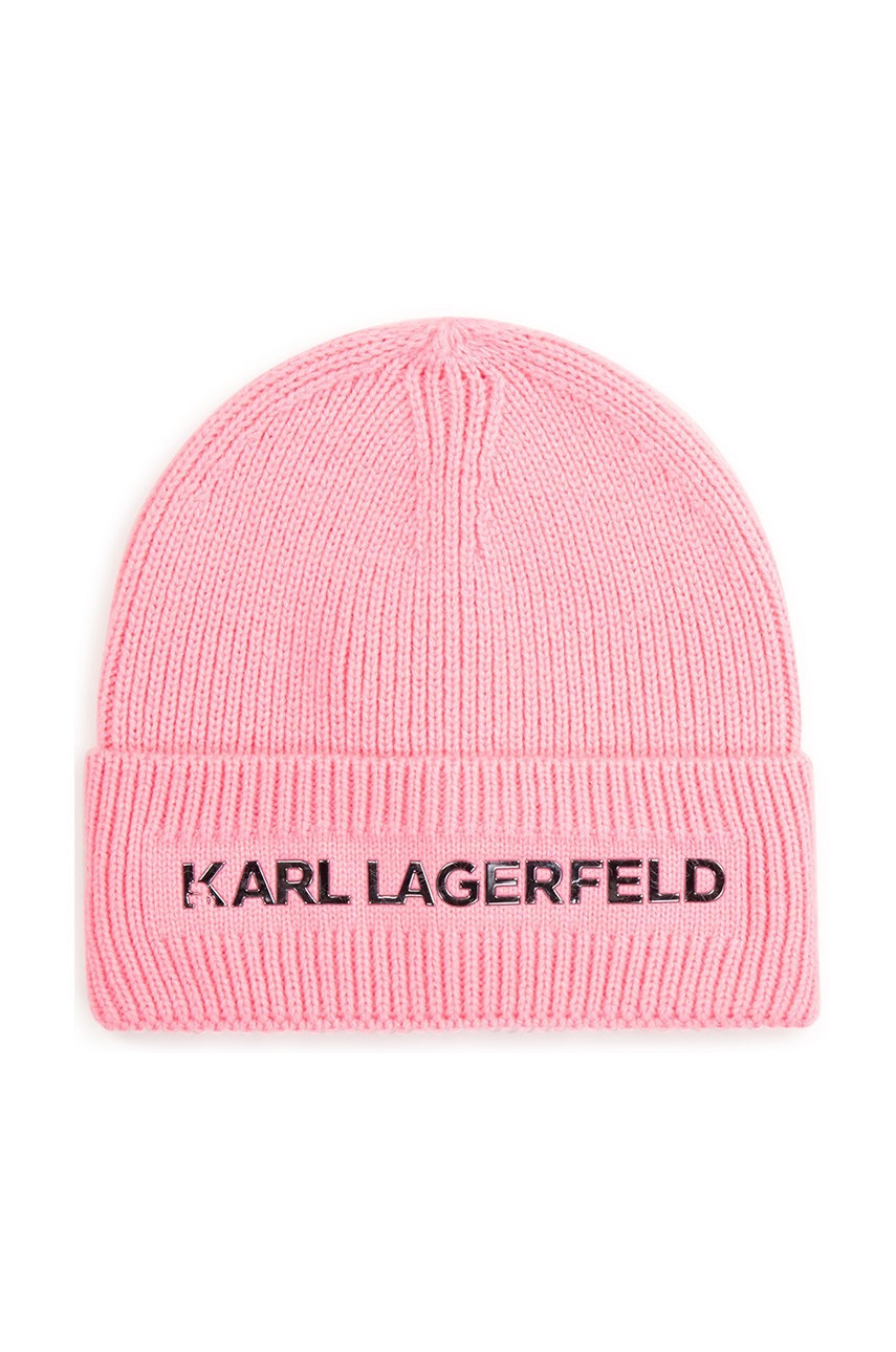 

Детска шапка Karl Lagerfeld в розово, Розов