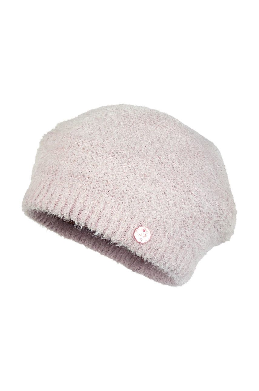 E-shop Dětska čepice Jamiks růžová barva, z tenké pleteniny