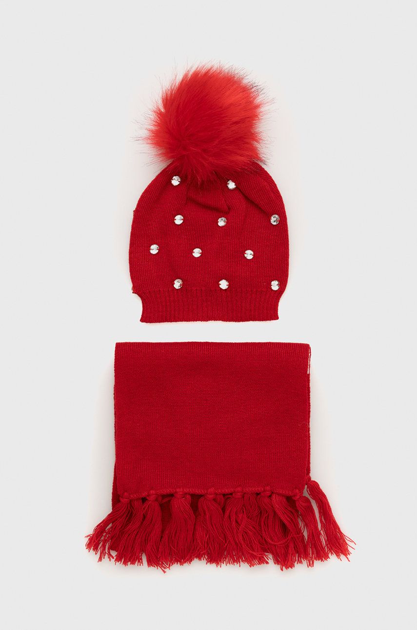 Birba&Trybeyond Birba&Trybeyond czapka i szalik dziecięcy kolor czerwony