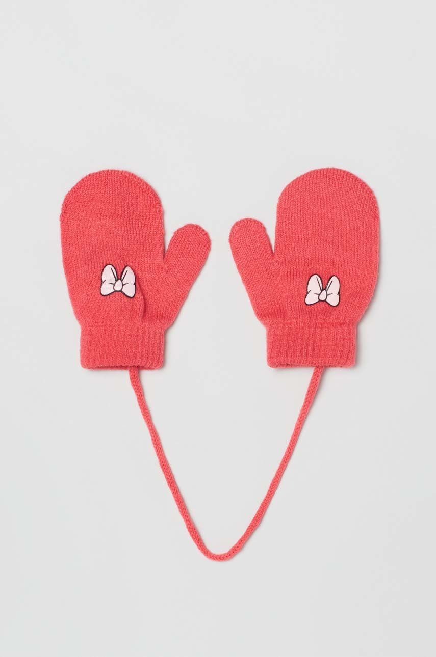 Čepice a dětské rukavice OVS růžová barva - růžová -  100% Akryl