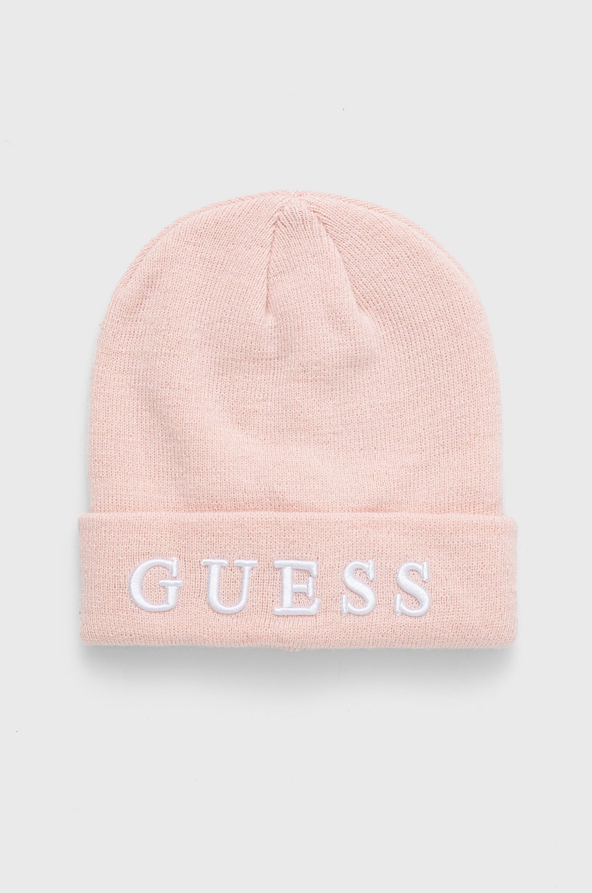 

Детска шапка с вълна Guess в розово, Розов