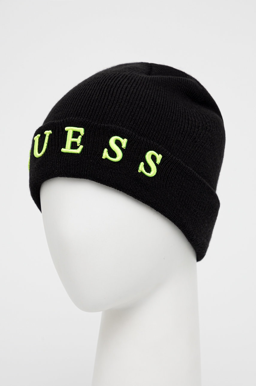 

Детская шапка с примесью шерсти Guess цвет чёрный