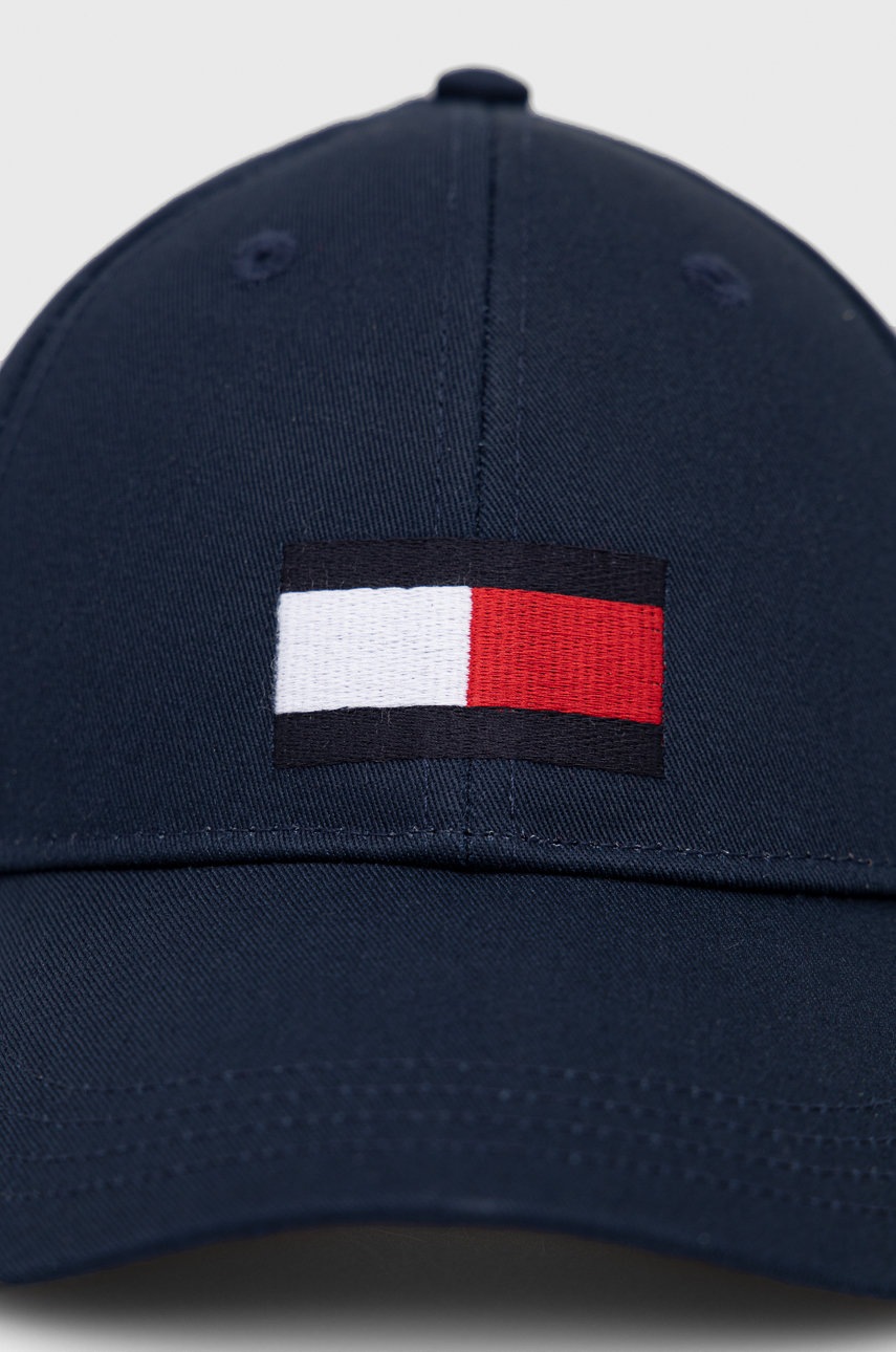 

Дитяча бавовняна кепка Tommy Hilfiger колір синій з аплікацією