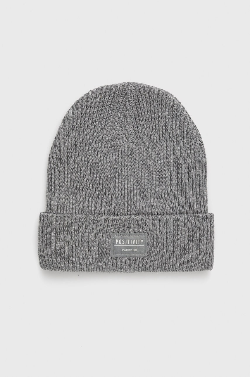 Name it caciula de bumbac pentru copii culoarea gri, bumbac, din tricot gros