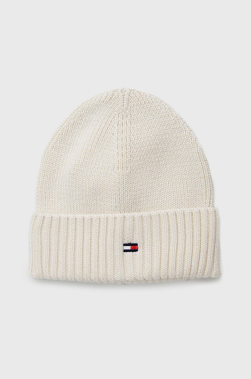 

Детска шапка Tommy Hilfiger в бяло с фина плетка, Бял