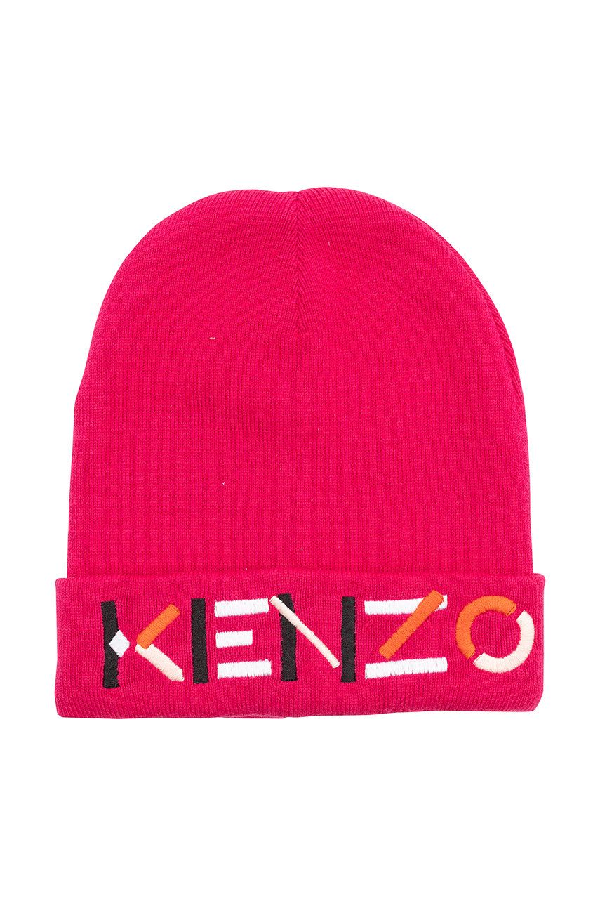 Dětska čepice Kenzo Kids růžová barva, - růžová -  55% Polyester