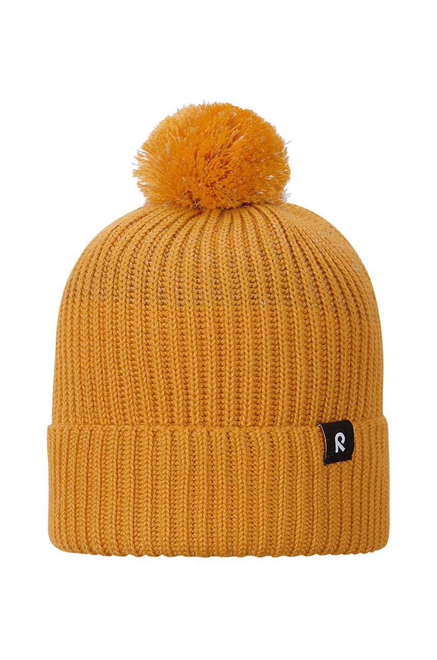 Dětská vlněná čepice Reima žlutá barva, z husté pleteniny - žlutá -  Hlavní materiál: 50% Polya