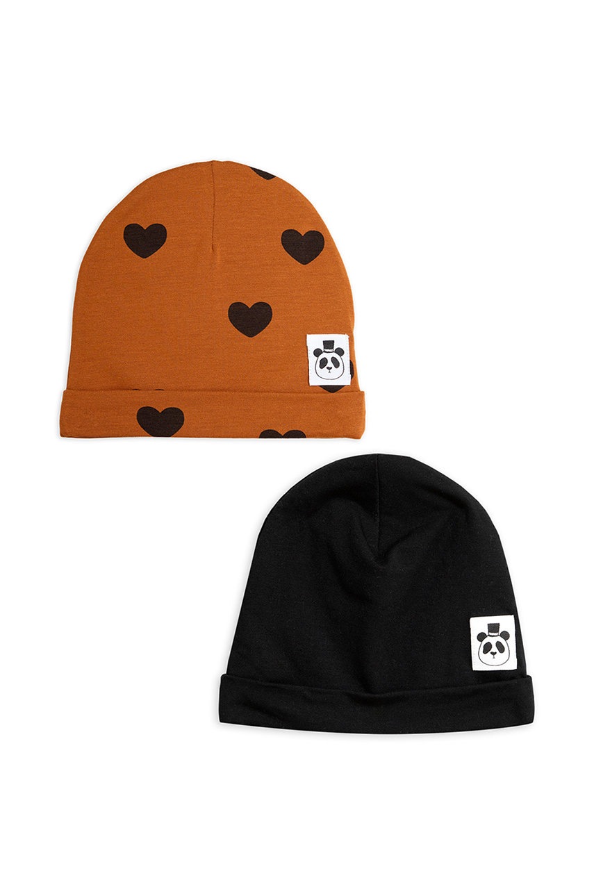 Детская шапка Mini Rodini цвет коричневый из тонкого трикотажа Детская шапка Mini Rodini цвет коричневый из тонкого трикотажа