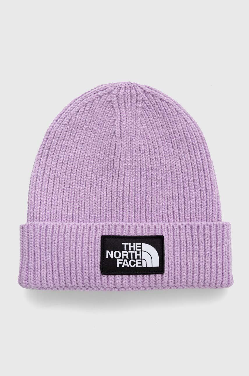 The North Face caciula copii culoarea violet, din tricot gros