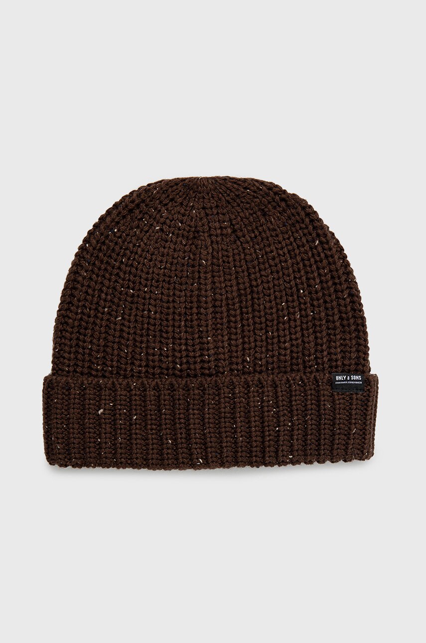 Only & sons caciula culoarea maro,