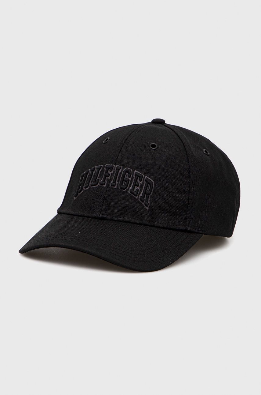 Tommy Hilfiger czapka kolor czarny z aplikacją