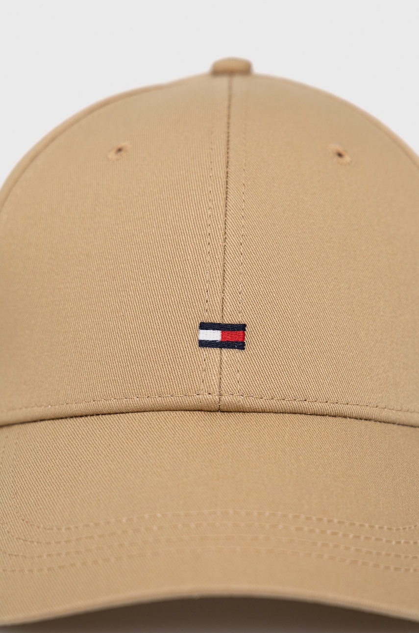 

Бавовняна кепка Tommy Hilfiger колір бежевий однотонна