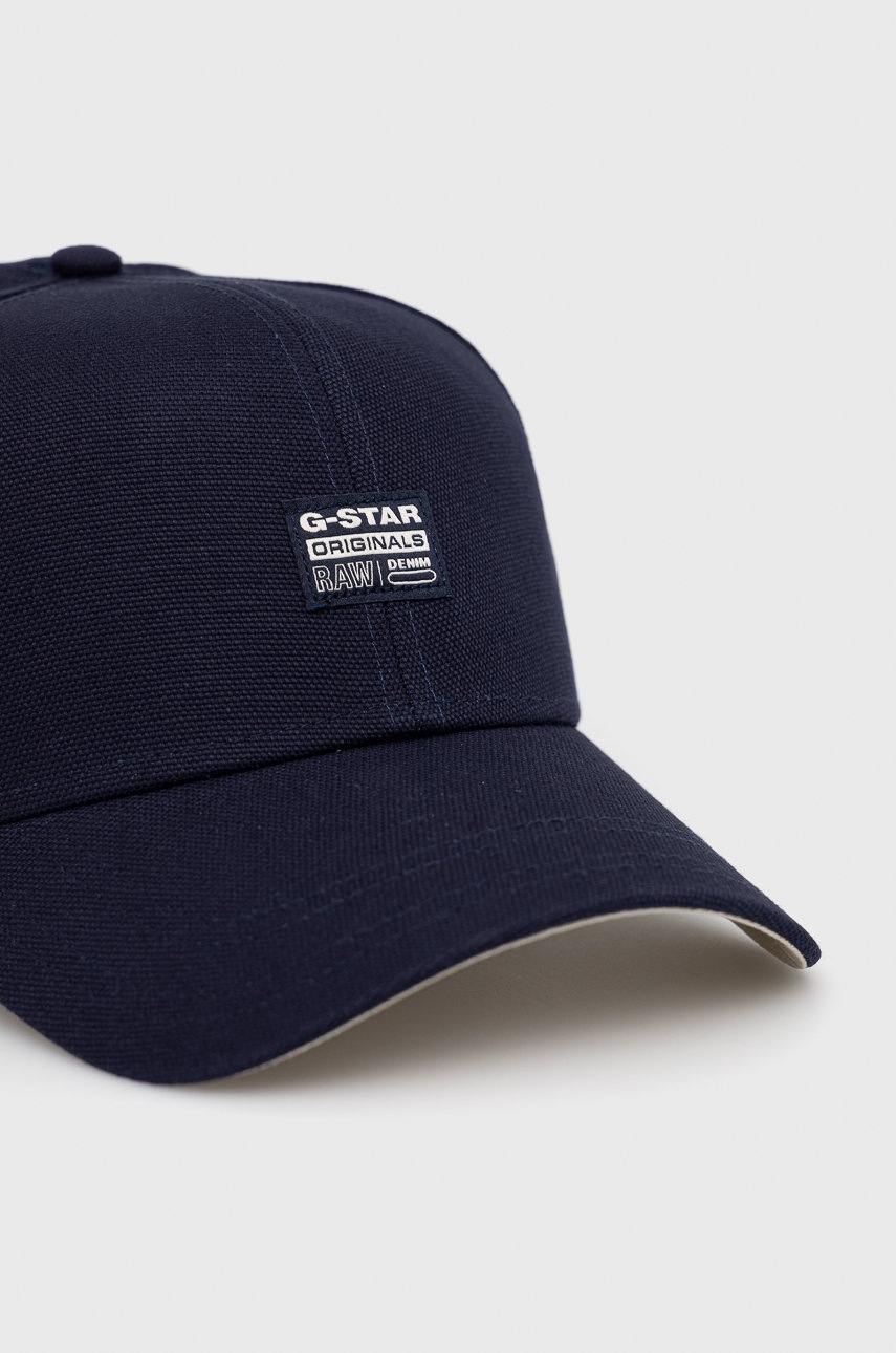 

Бавовняна кепка G-Star Raw колір синій однотонна