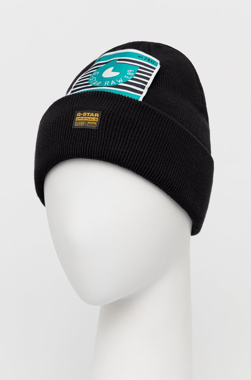 

Хлопковая шапка G-Star Raw цвет чёрный хлопковая