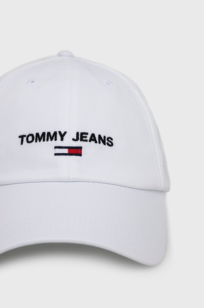 

Хлопковая кепка Tommy Jeans цвет белый с аппликацией