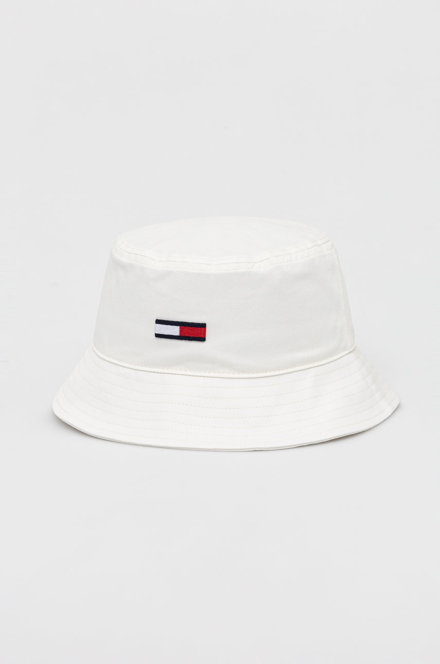 

Памучна капела Tommy Jeans в бяло от памук, Бял