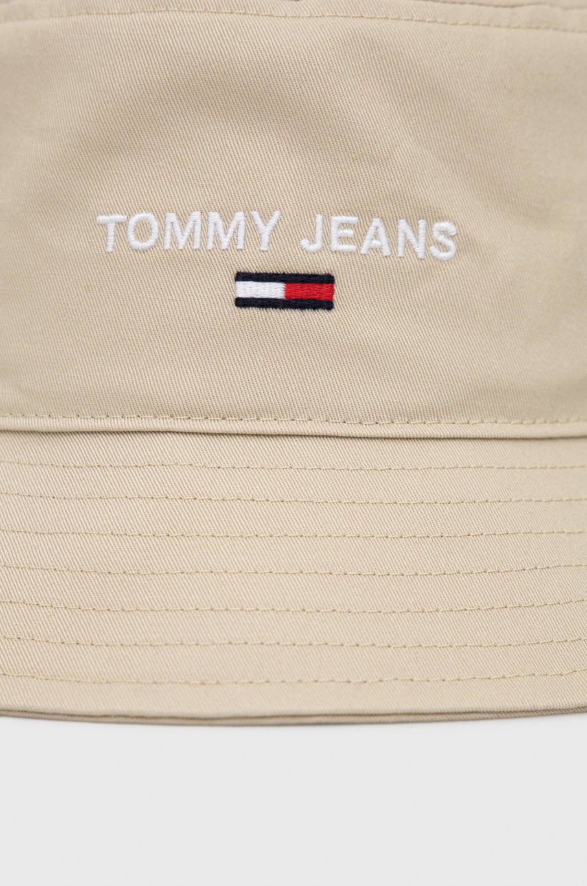 

Шляпа из хлопка Tommy Jeans цвет бежевый хлопковый