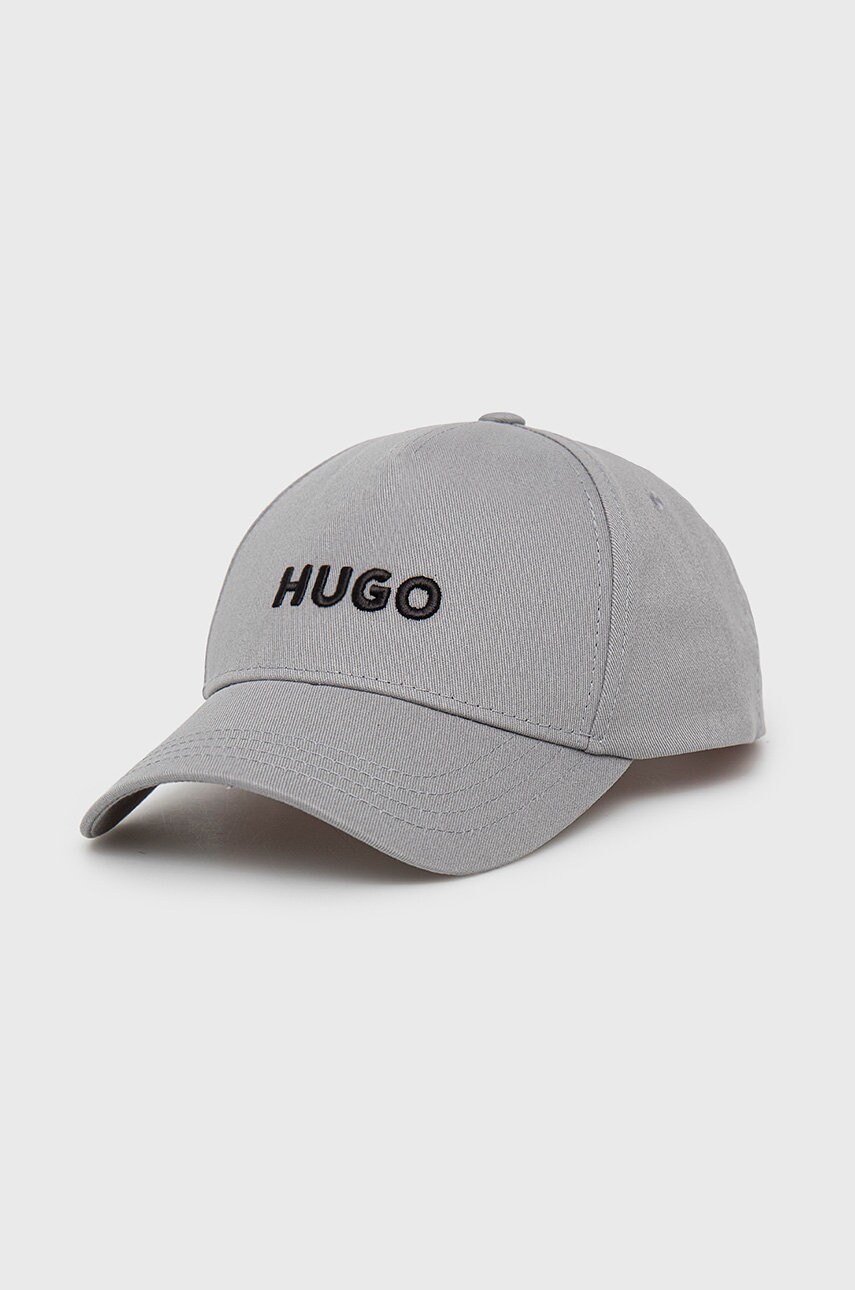 Hugo sapca culoarea gri, cu imprimeu