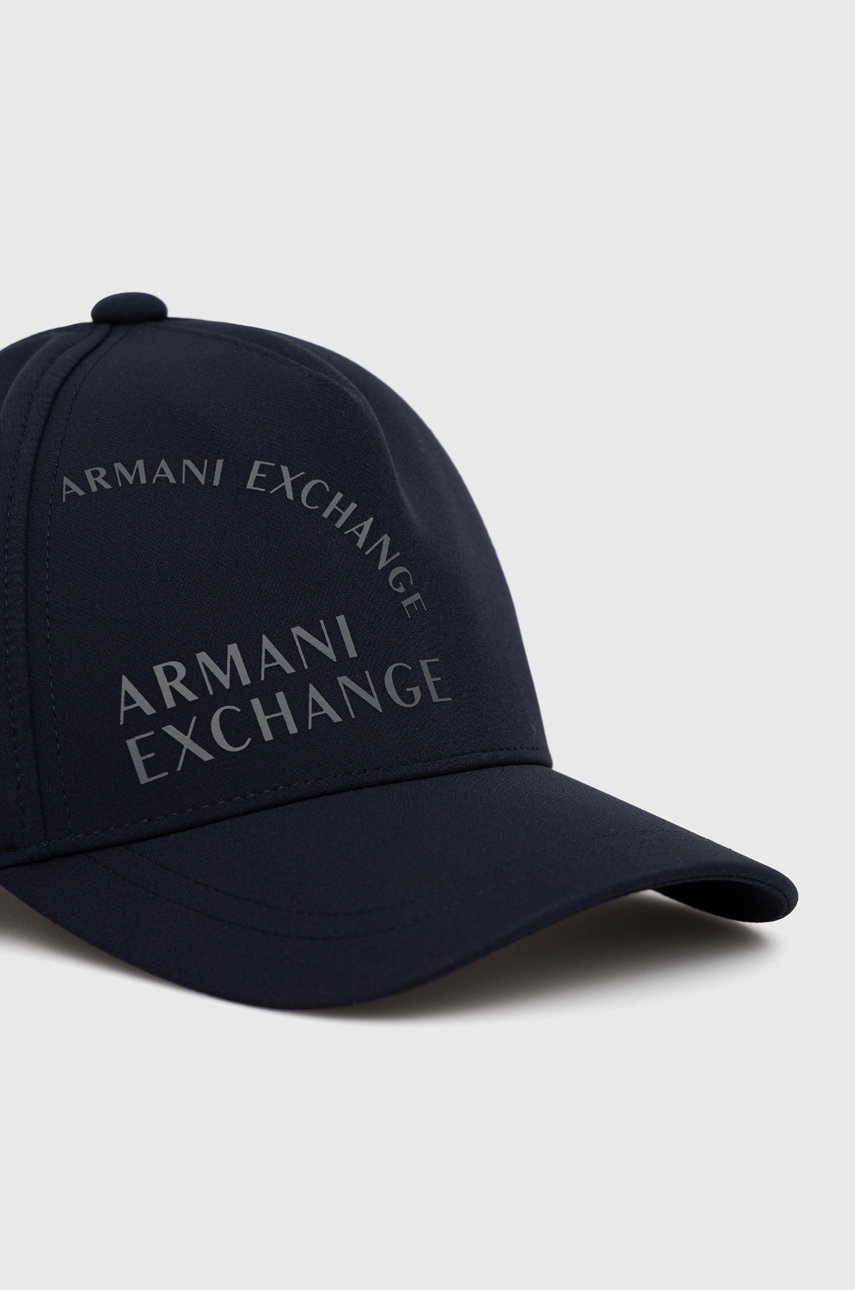 

Кепка Armani Exchange колір синій з принтом