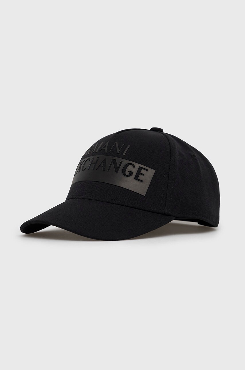 Armani Exchange sapca culoarea negru, neted