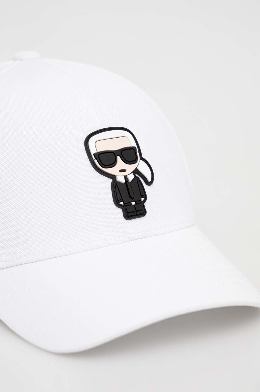 

Кепка Karl Lagerfeld колір білий з аплікацією