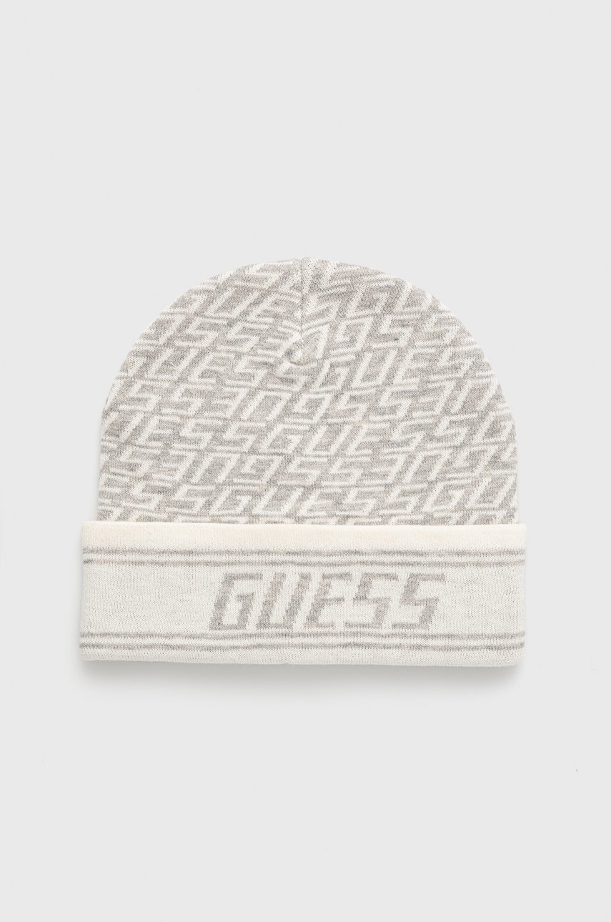 

Шапка с примесью шерсти Guess цвет серый