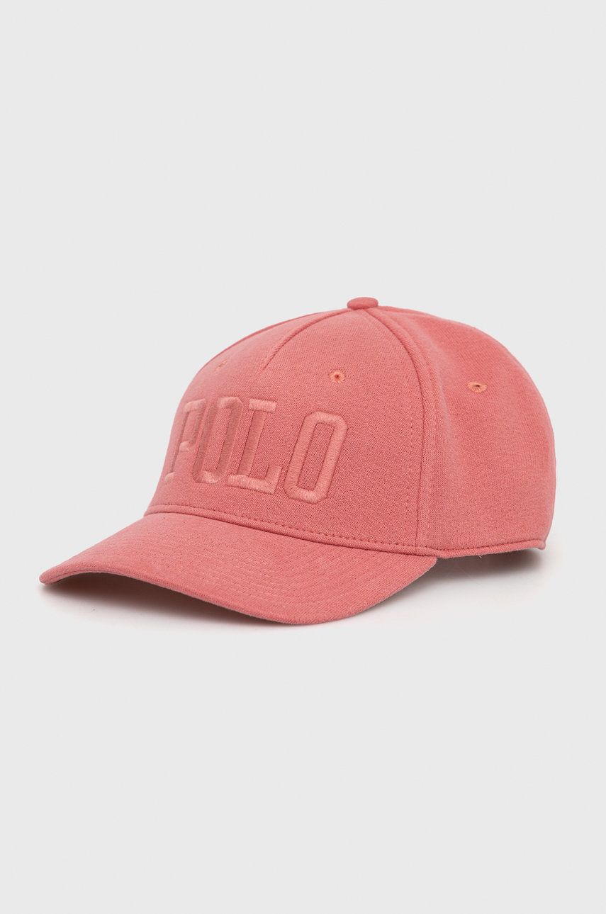 Čepice Polo Ralph Lauren růžová barva, s aplikací - růžová -  Hlavní materiál: 60% Bavlna