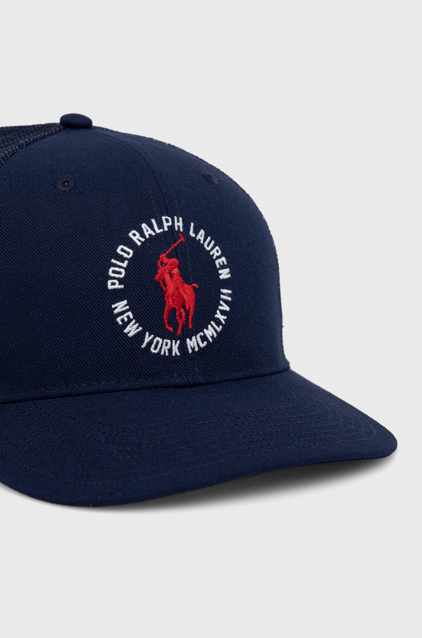 

Кепка Polo Ralph Lauren колір синій з аплікацією