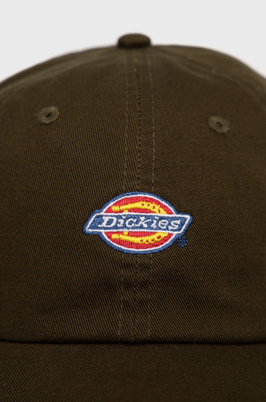 

Бавовняна бейсболка Dickies колір зелений з аплікацією